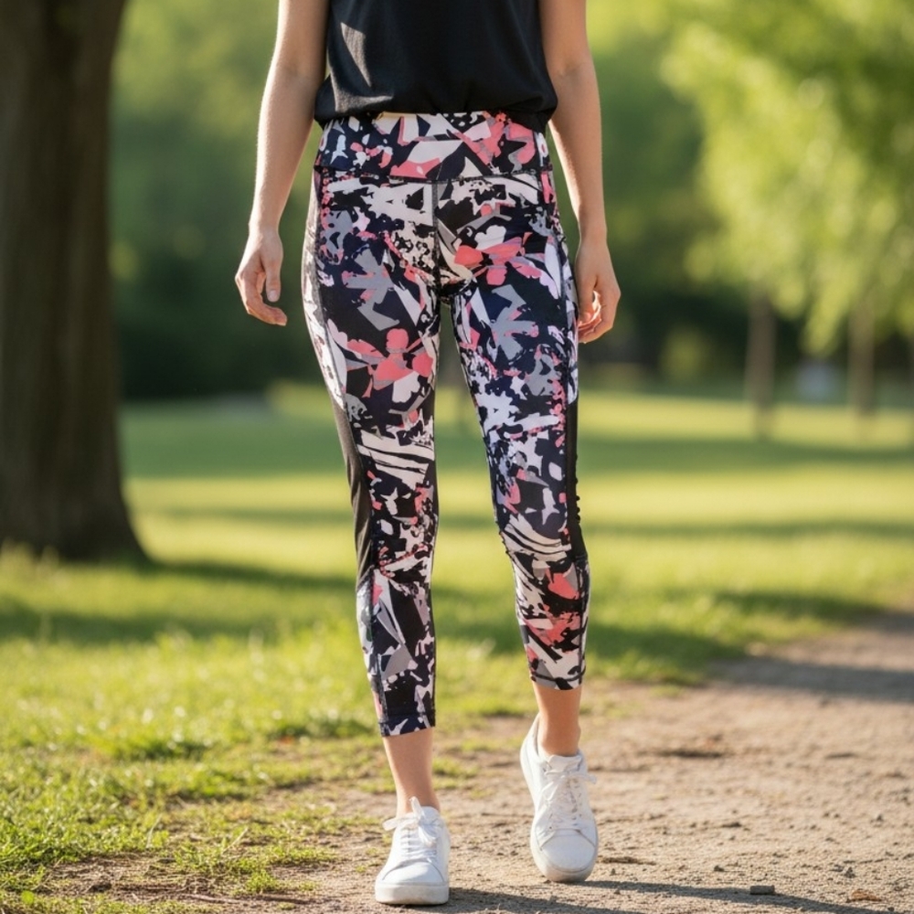 lululemon athletica Size 4 Pink and Black Patterned Leggings